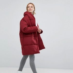 monki black puffer coat